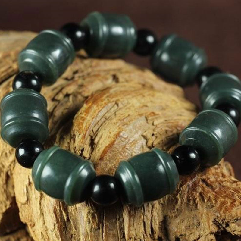 Bracelet de guérison en jade cyan naturel