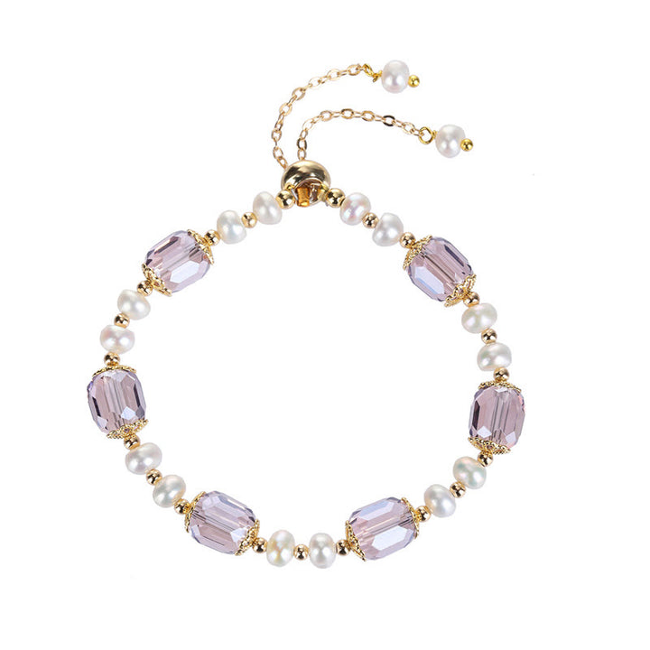 Bracelet chaîne de guérison de la paix en perles d'améthyste naturelles de Buddha Stones