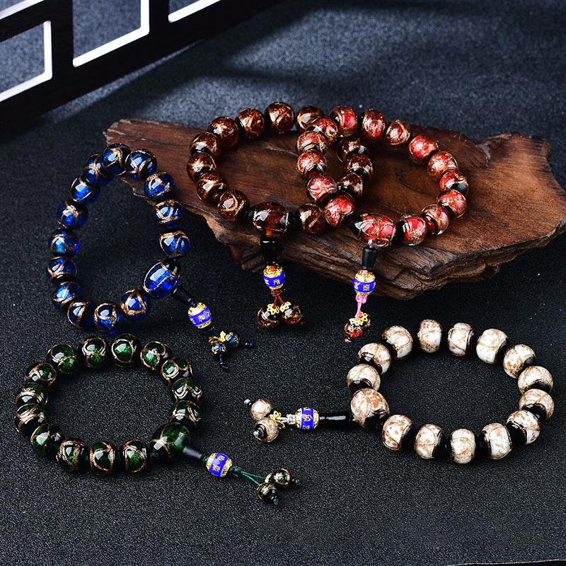 Bracelet de guérison tibétain en agate veine de dragon