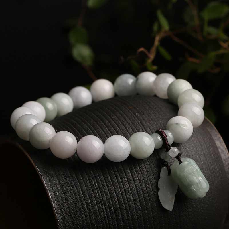 Bracelet de réussite en forme de pomme et de courge de Bouddha en Buddha Stones en jade naturel Pi Xiu