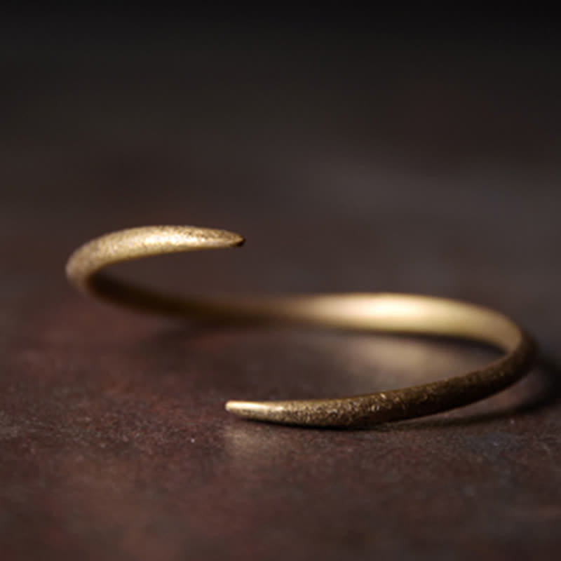 Bracelet manchette ajustable en cuivre au design simple Buddha Stones - image 8