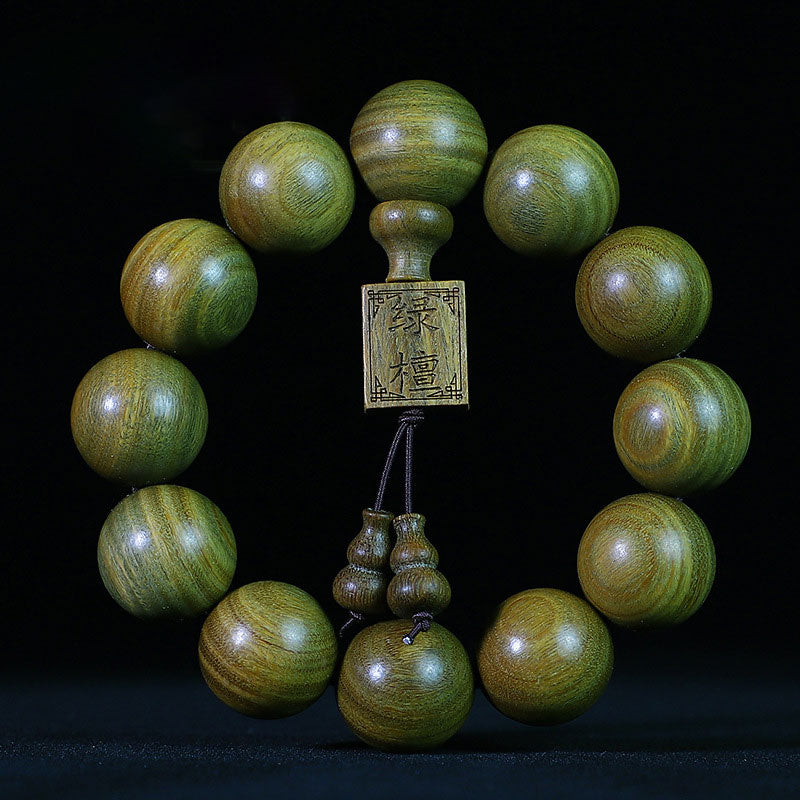 Bracelet de guérison tibétain en bois de santal vert Buddha Stones - image 3