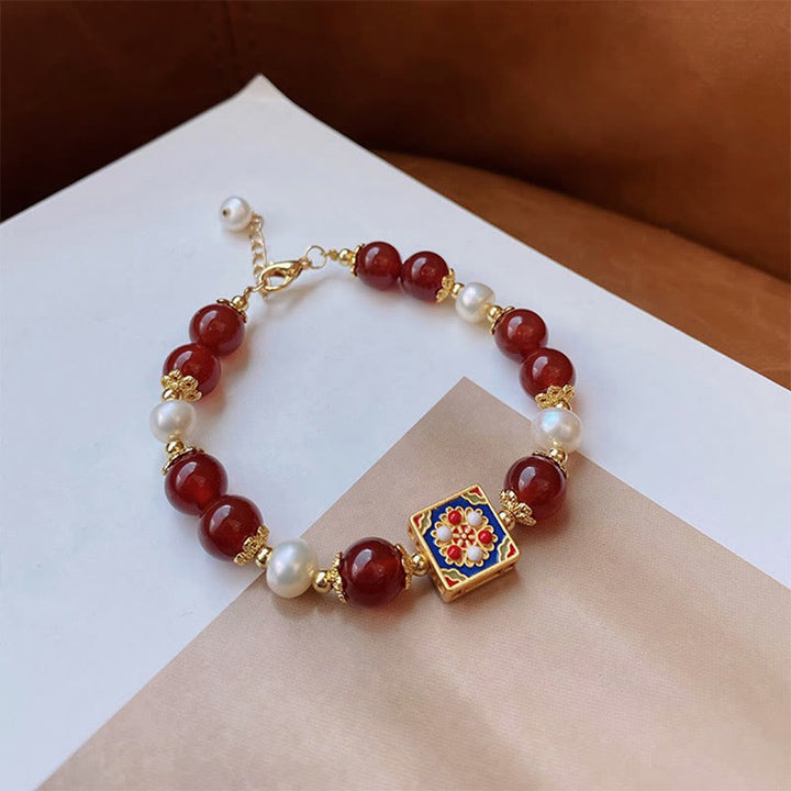 Bracelet de confiance en soi et d'acceptation de soi en perles d'agate rouge de Buddha Stones