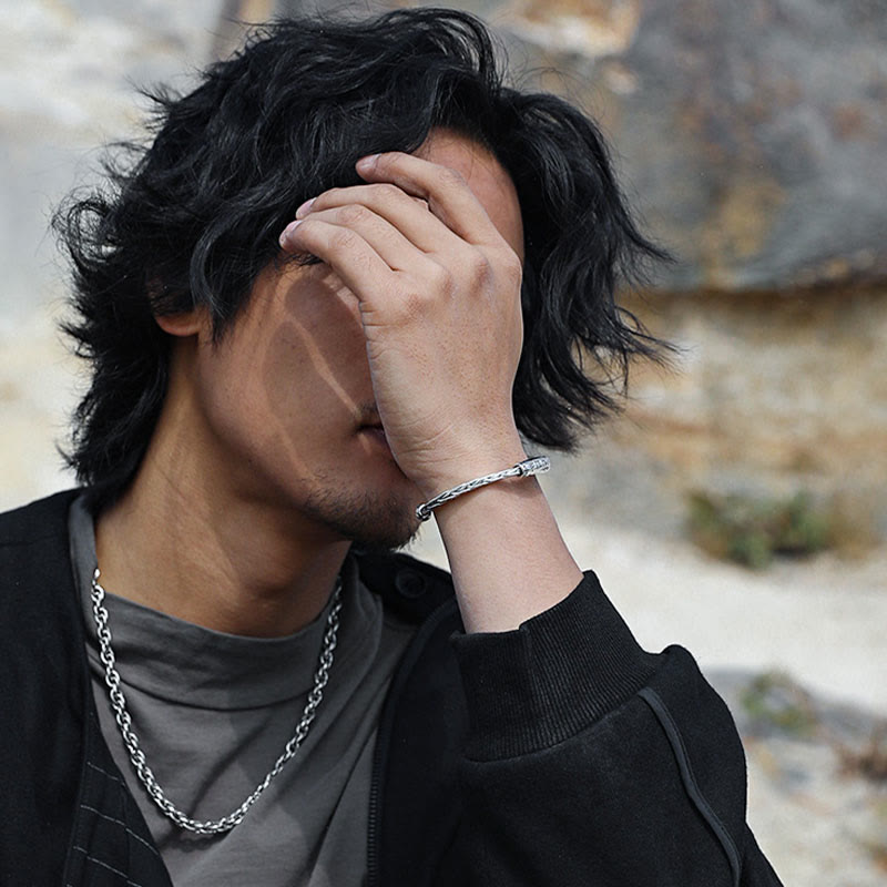 Bracelet manchette gravé Buddha Stones Tibet Om Mani Padme Hum