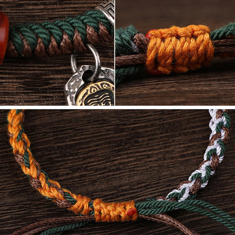 Bracelet tressé en os de chameau fait main en argent tibétain 925 avec pierres de Buddha Stones , déesse de la richesse, Zakiram