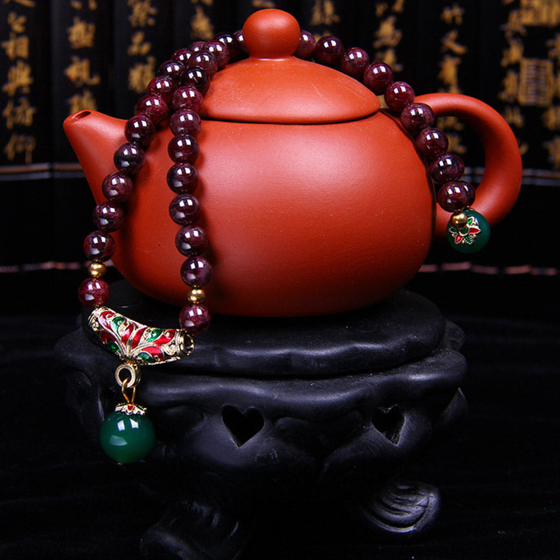 Bracelet de bénédiction en grenat naturel de Buddha Stones