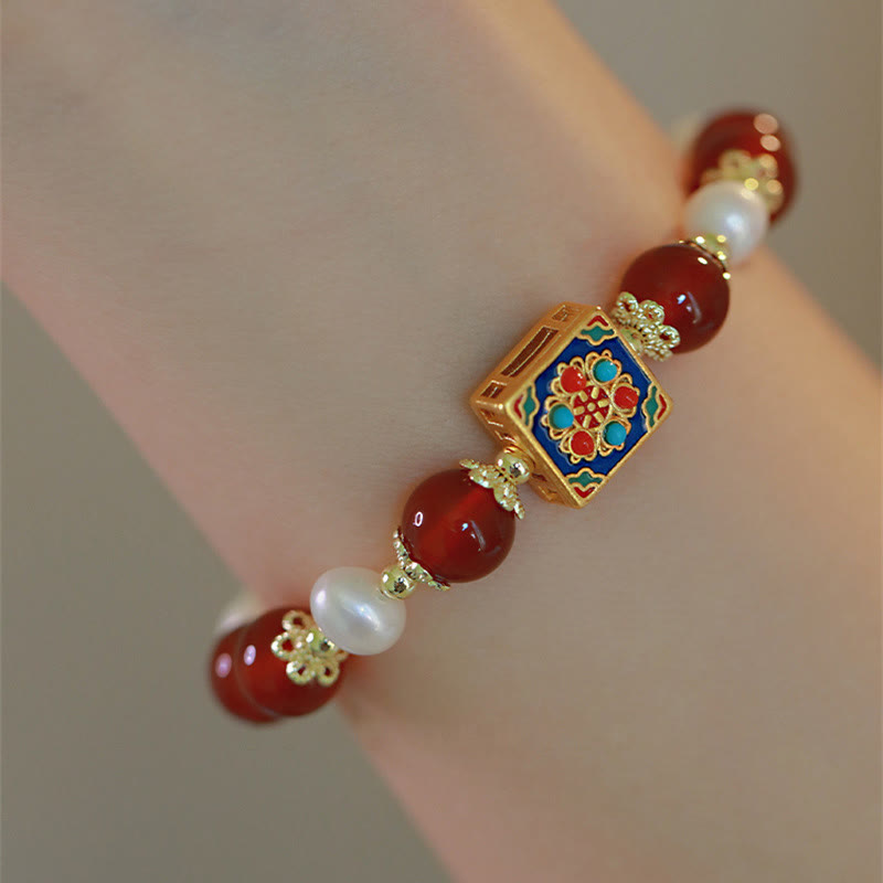 Bracelet de confiance en soi et d'acceptation de soi en perles d'agate rouge de Buddha Stones