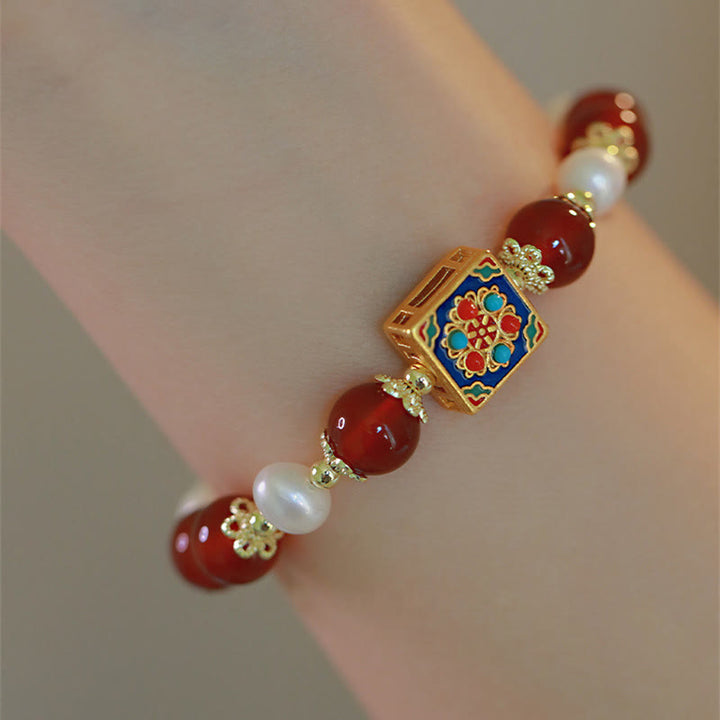 Bracelet de confiance en soi et d'acceptation de soi en perles d'agate rouge de Buddha Stones