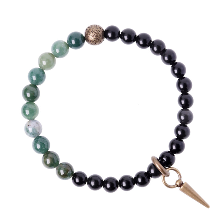 Bracelet couple force cuivre cristal sodalite obsidienne noire Buddha Stones