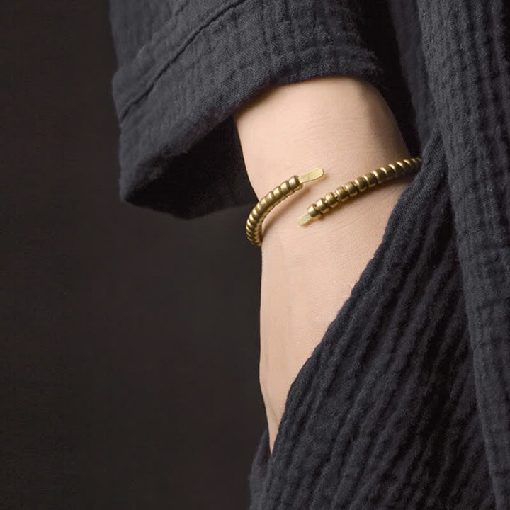 Bracelet manchette ajustable en cuivre au design vintage Buddha Stones