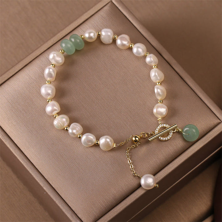 Bracelet de guérison en perles de quartz vert fraise avec Buddha Stones