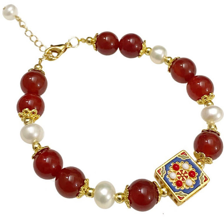 Bracelet de confiance en soi et d'acceptation de soi en perles d'agate rouge de Buddha Stones