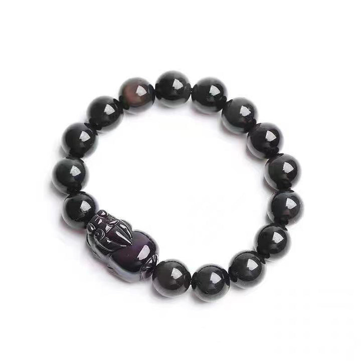 Bracelet de guérison FengShui PiXiu en obsidienne arc-en-ciel Buddha Stones