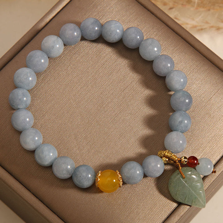 Bracelet de guérison en jade et aigue-marine avec Buddha Stones