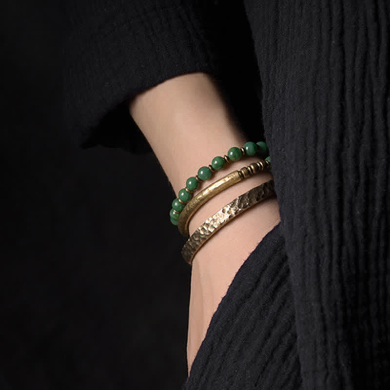 Bracelet manchette en cuivre au design simple Buddha Stones - image 5