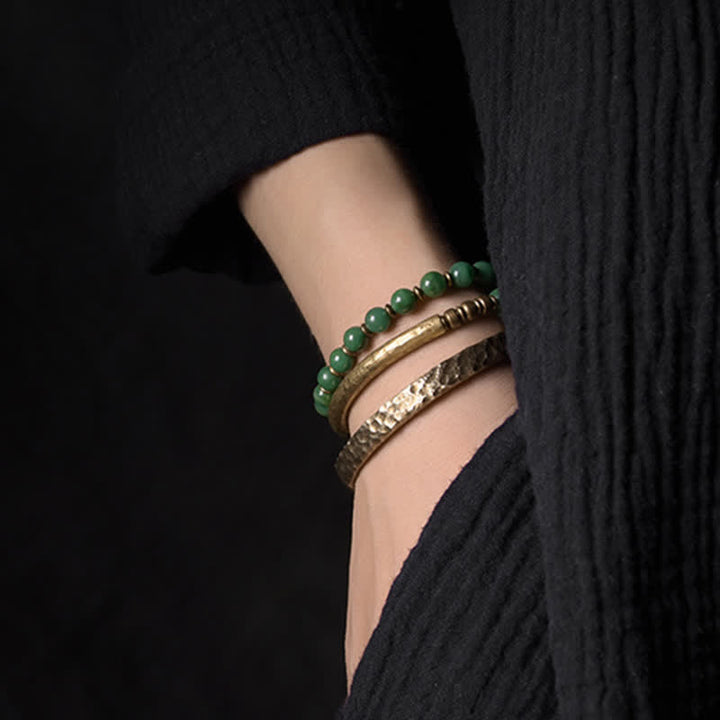 Bracelet manchette en cuivre au design simple Buddha Stones - image 5