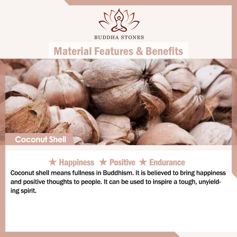 Bracelet en corde Buddha Stones perles de noix de coco tibétaines gravées avec le mantra positif Om Mani Padme Hum