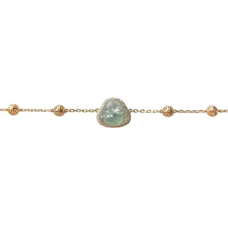 Bracelet chaîne en jade Bouddha rieur Bouddha en Buddha Stones