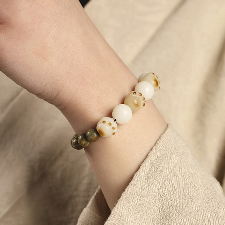 Bracelet de guérison en Buddha Stones de chat et pattes de chat en bois de santal vert naturel et graines de Bodhi - image 9