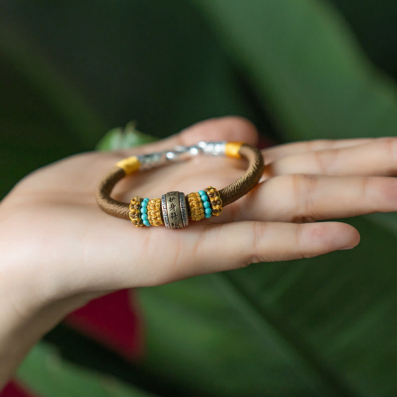 Amulette tibétaine faite à la main en Buddha Stones Bracelet tressé de protection contre la chance et le nœud King Kong - image 10