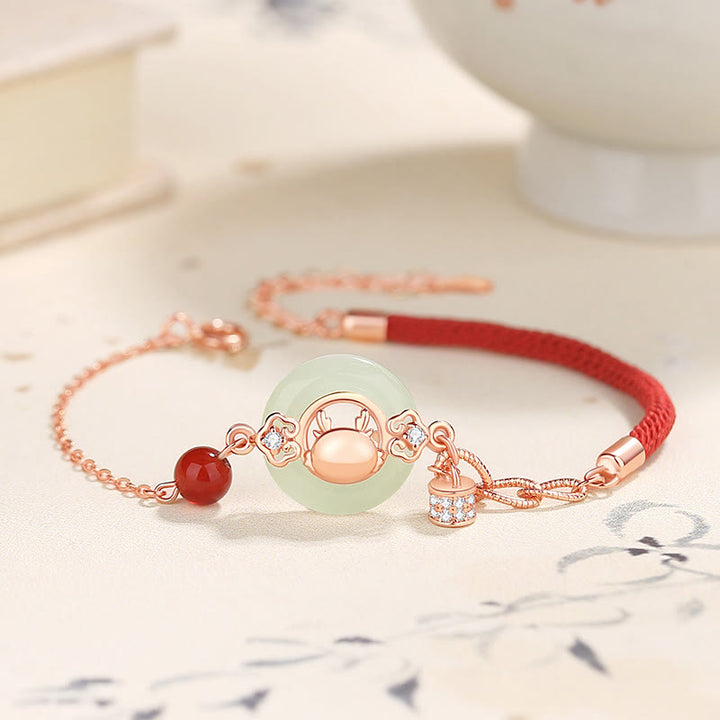 Bracelet de protection avec pendentif en argent sterling 925 et jade Hetian naturel en zircon et pierre de Buddha Stones