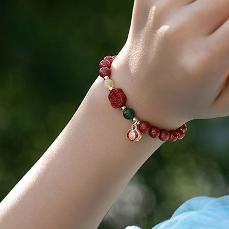 Bracelet Buddha Stones Cinabre Bonheur Calme