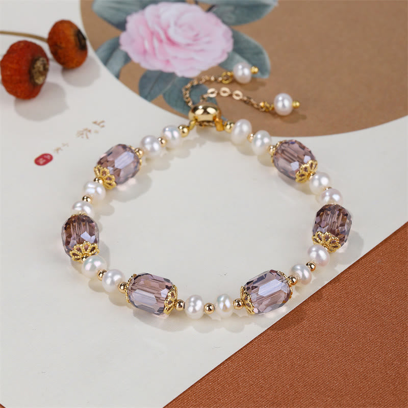 Bracelet chaîne de guérison de la paix en perles d'améthyste naturelles de Buddha Stones