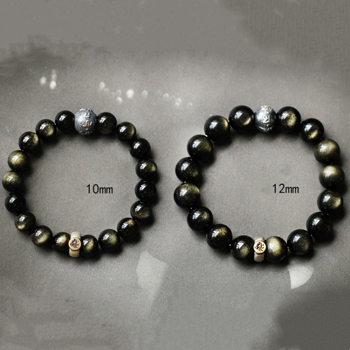 Bracelet de purification en obsidienne Buddha Stones natal du zodiaque chinois