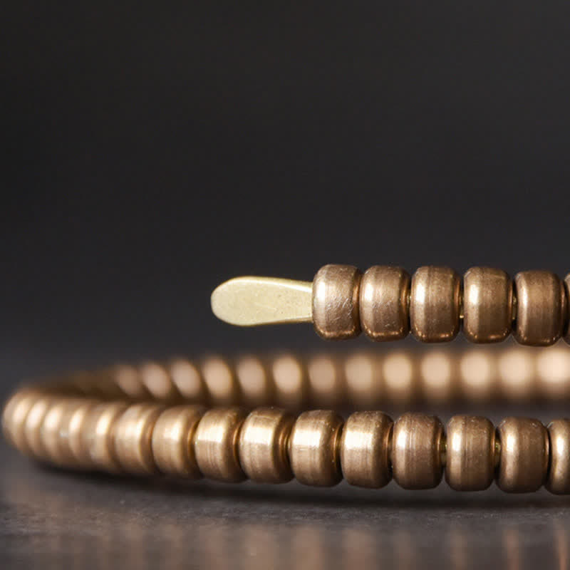 Bracelet manchette ajustable en cuivre au design vintage Buddha Stones