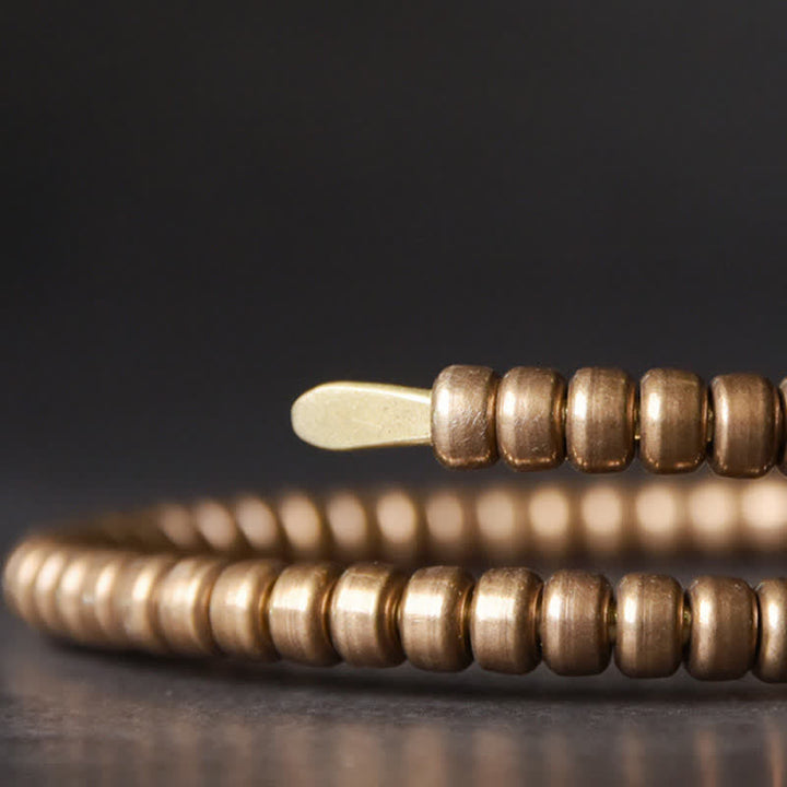 Bracelet manchette ajustable en cuivre au design vintage Buddha Stones