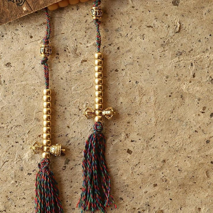 Bracelet de richesse Bagua Vajra en 108 perles de Mala en Buddha Stones du Tibet