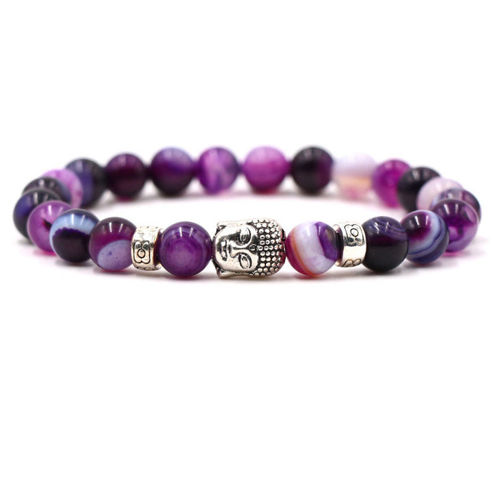 Bracelet de protection en agate violette Buddha Stones