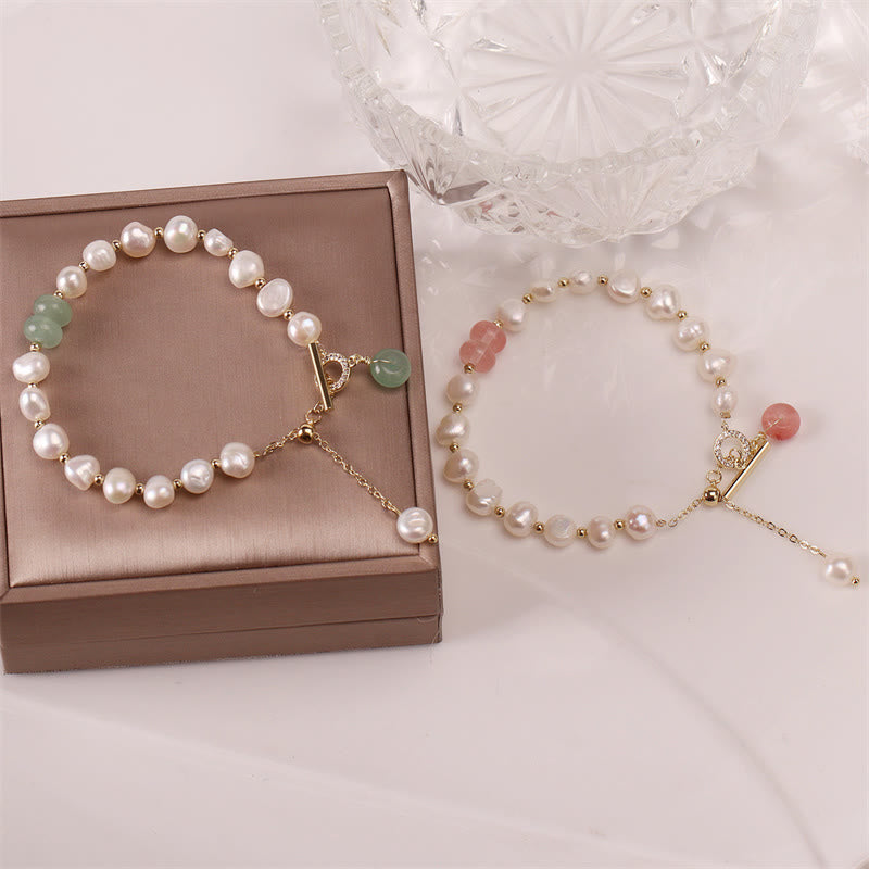 Bracelet de guérison en perles de quartz vert fraise avec Buddha Stones