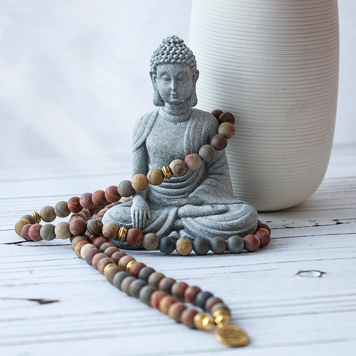 Coffret cadeau de guérison et de méditation tibétaine en pierre de Bouddha