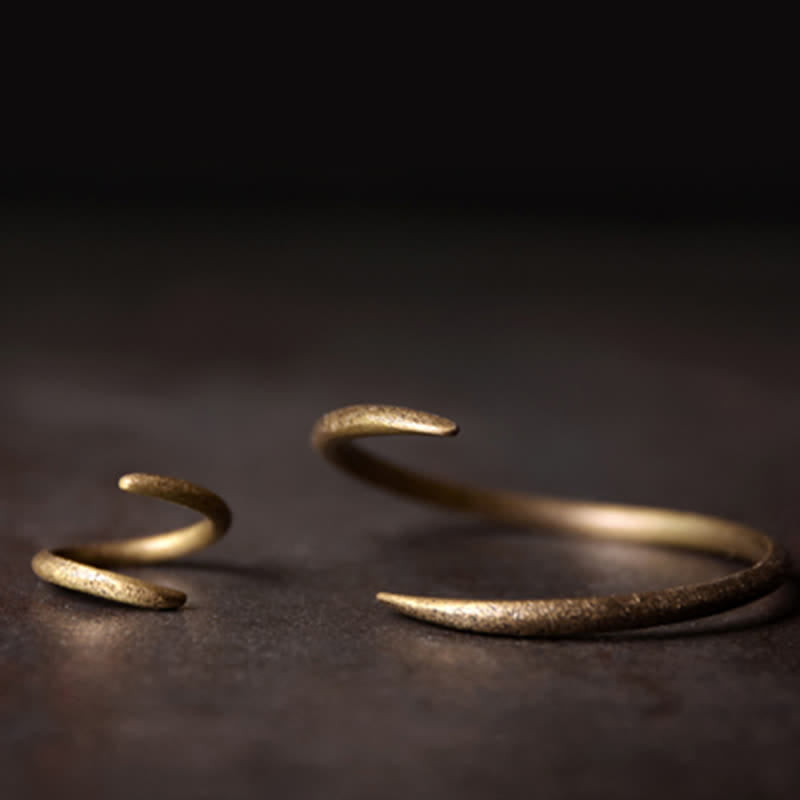 Bracelet manchette ajustable en cuivre au design simple Buddha Stones - image 9