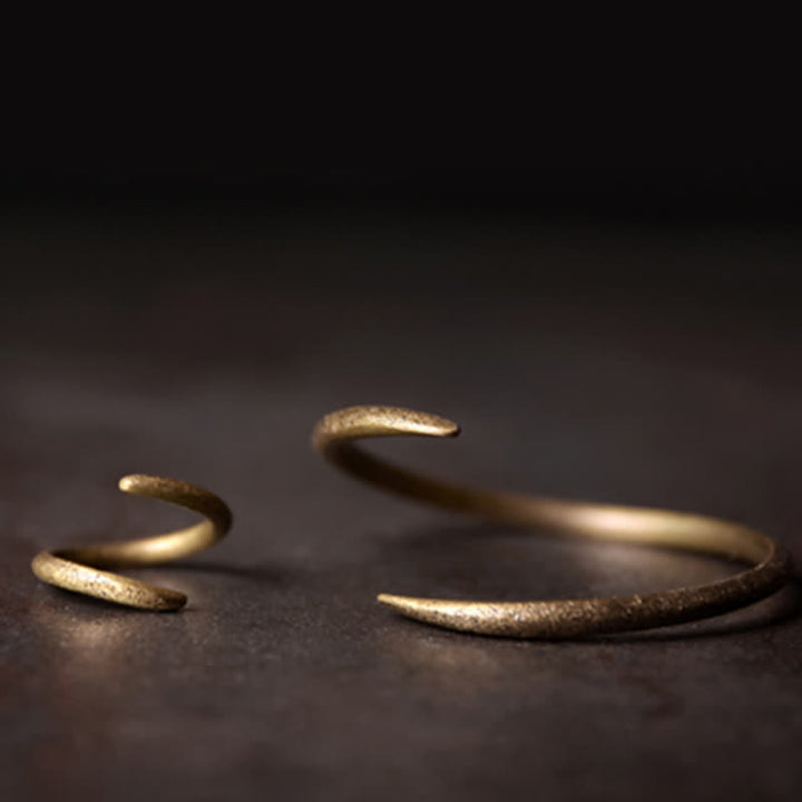 Bracelet manchette ajustable en cuivre au design simple Buddha Stones - image 9