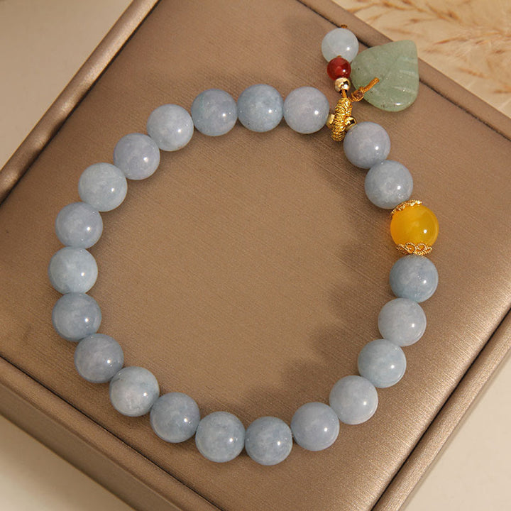 Bracelet de guérison en jade et aigue-marine avec Buddha Stones