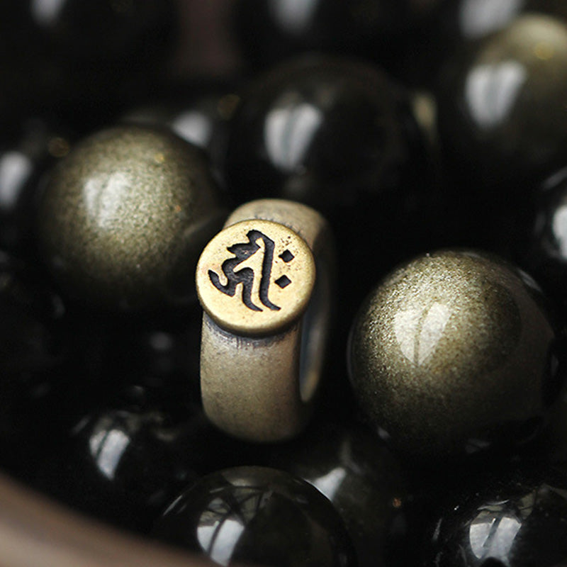 Bracelet de purification en obsidienne Buddha Stones natal du zodiaque chinois