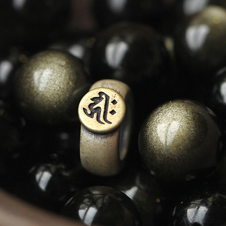 Bracelet de purification en obsidienne Buddha Stones natal du zodiaque chinois