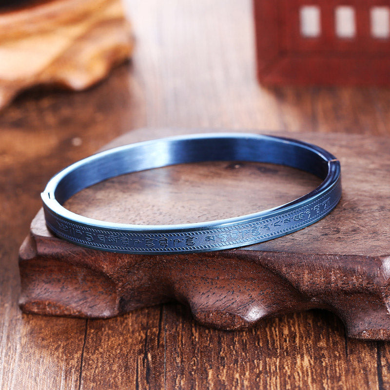 Bracelet de bénédiction en acier titane Buddha Stones