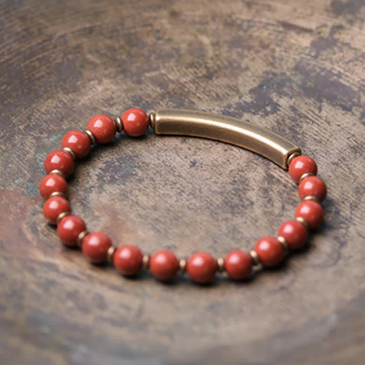 Bracelet couple paix en cuivre et cristal d'obsidienne noire en Buddha Stones Jaspe rouge Agate mousse