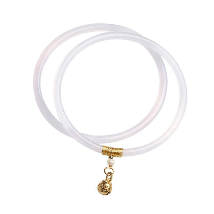 Bracelet de réussite en jade blanc cyan naturel de Buddha Stones