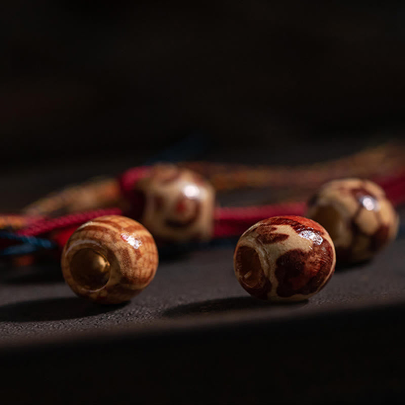 Bracelet tibétain en argent sterling 925 avec Buddha Stones et fil coloré fait à la main, protection contre les poissons Koi