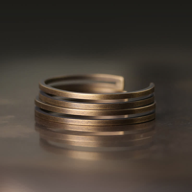 Bracelet manchette viking en cuivre rustique avec Buddha Stones