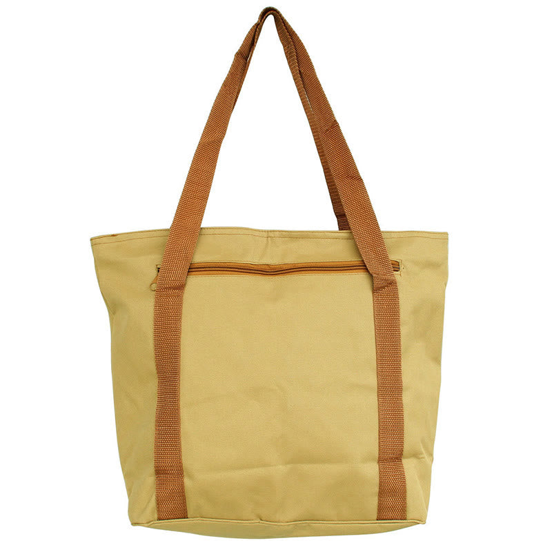 Sac fourre-tout en toile avec motif de broderie Lotus et pratique spirituelle