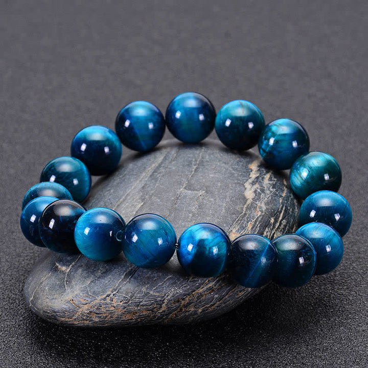 Bracelet de protection œil de tigre bleu Buddha Stones