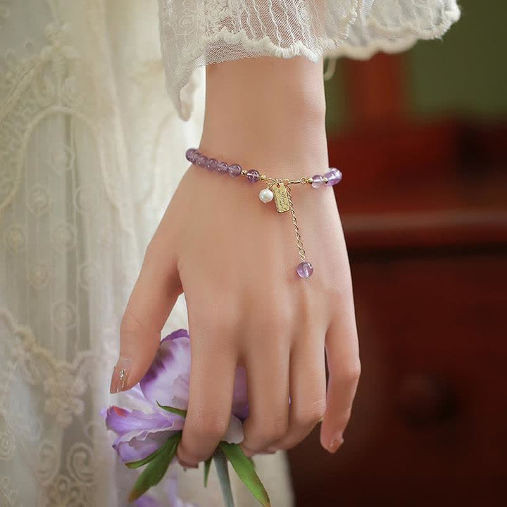 Bracelet anti-stress en cristal d'améthyste naturel