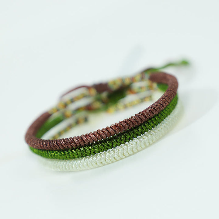 Bracelet tibétain fait main avec Buddha Stones, 3 pièces, multicolore, nœud porte-bonheur King Kong