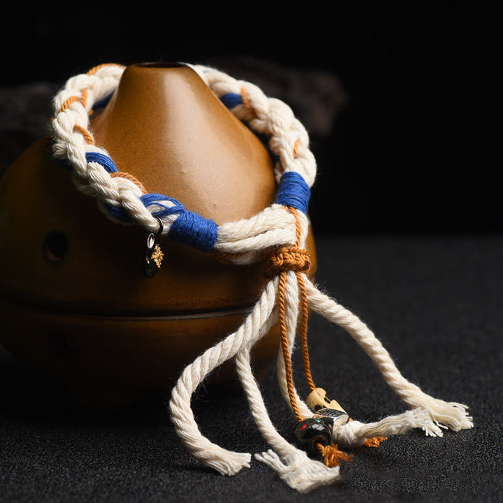 Bracelet porte-bonheur fait main Thangka en Buddha Stones Tibet Zakiram Déesse de la richesse