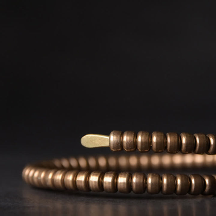 Bracelet manchette ajustable en cuivre au design vintage Buddha Stones